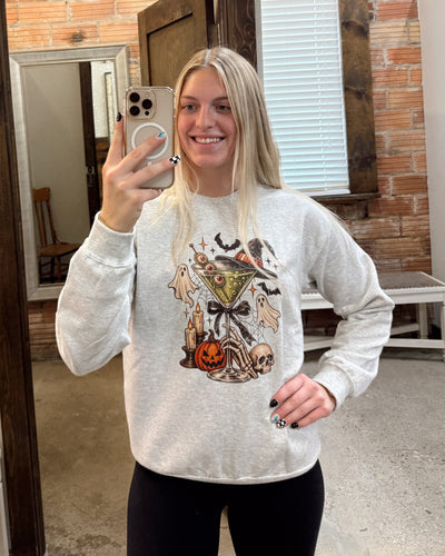 Spooky Martini Crewneck: Ash
