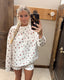 Cozy Holiday Print Lounge Shorts: White Combo