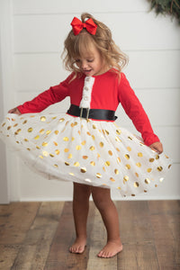 Santa Gold Dot Tulle Dress