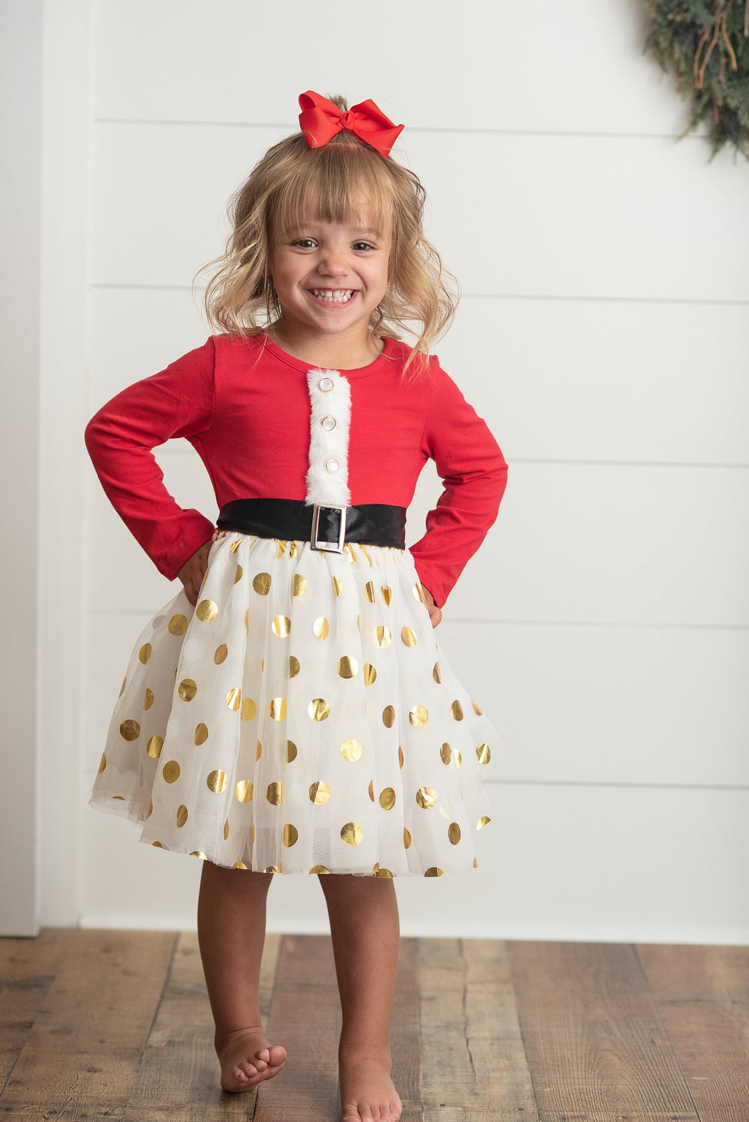 Santa Gold Dot Tulle Dress