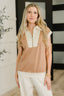Whispered Urgently Color Block Half Zip Top
