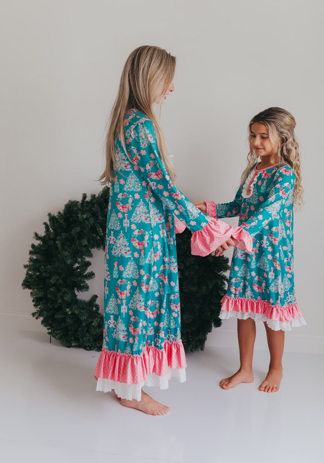 Pink Teal Nutcracker Lounge Gown