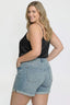 Women's Plus Premium Stretch Fold-Over Cuff Shorts