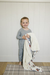 Construction Trucks Ribbed Bamboo Fleece Quilt