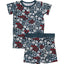 Americana Floral Ribbed Bamboo Cozy Short Set