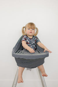 Navy Stripes Ribbed Bamboo Multi-Use Cover