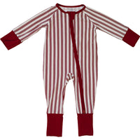 Red Stripes Bamboo Zipper
