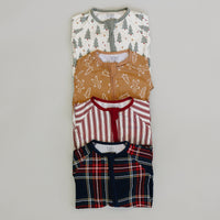 Red Stripes Bamboo Zipper