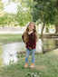 Burgundy Cable Knit Cardigan