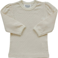 Cream Pointelle Long Sleeve Tee