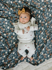 Cherry Ruffle French Terry Set