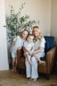 Women's Light Blue Gingham Lounge Set
