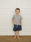 Grey Stripe Button Tee