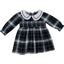 Navy Plaid Smocked Dress