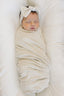 Taupe Stripe Ribbed Bamboo Stretch Swaddle