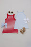 Red Stripe Knit Cover-Up Dress