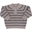 Brown + Charcoal Stripe Knit Sweater