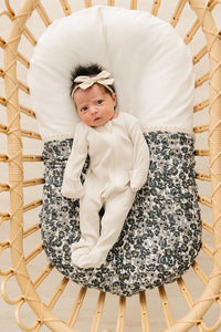 Cream Ribbed Bamboo Zipper