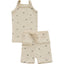 Cream Tulips Tank + Biker Short Set