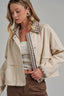 VINTAGE OXFORD CANVAS TWILL JACKET: TAUPE/BROWN