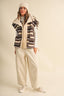 A STRIPED PLUSH FLEECE OVERSIZED VEST: MULTI