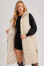 Quilted Longline Puffer Vest: Sand