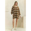 Coastal Breeze Stripe Sweatshirt Dress: Mocha