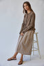 Ruffle Wave Button Knit Cardigan: CHOCO