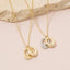 Gold Interlocking Ring Charm Pendant Necklace: TT