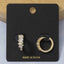 Staggered Baguette Cz And Plain Huggie Earring Set: G