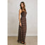 Polka Dot Pull On Maxi Skirt: CHOCOLATE CREAM