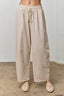 KNIT DRAWSTRING PANTS: BEIGE