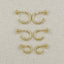 18k Gold Filled Thin Line Cubic Zirconia C Hoop Earrings