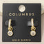 Pave Huggie Round Bezel Cz Drop Earrings: GOLD