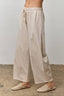 KNIT DRAWSTRING PANTS: BEIGE