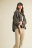 Vintage Wash Pleated Back Jacket: BLACK COFFEE