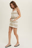 Striped Sweater Mini Dress - Taupe/White