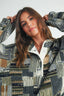 The Moss Patchwork Fleece Half Snap Top: OLIVE MULTI