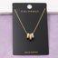 Gold Dipped Cz Triple Ring Charm Necklace: GOLD