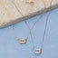 Gold Dipped Cz Baguette Pendant Necklace: GOLD