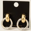 Gold Dipped Two Tone Door Knocker Earrings: GOLD