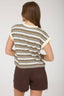MULTI-COLOR STRIPE CREWNECK SLEEVELESS KNIT TOP