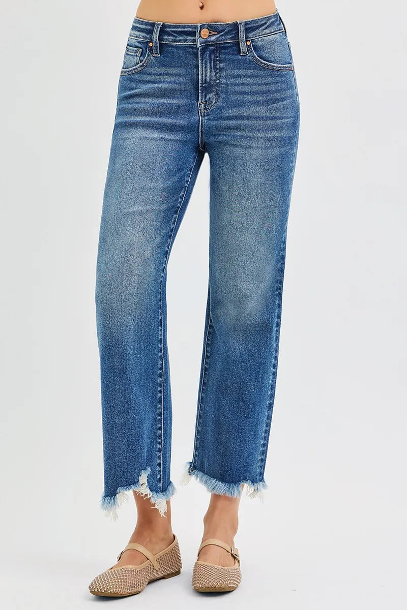 Tatum Mid Rise Crop Straight Jean