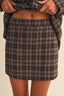 CHECK PRINTED OVERSIZED LONGSLEEVE SHIRTS AND MINI : Brown