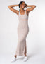 Multi Color Striped Cross Back Maxi Dress - Mustard/Mint