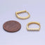 14K Gold Filled 15mm Micro Paved D Huggie Earrings