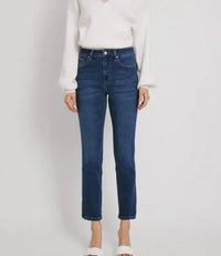 Adaline High Rise Slim Straight Jeans - Dark