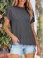 Round Neck Short Sleeve T-Shirt: Dark Grey