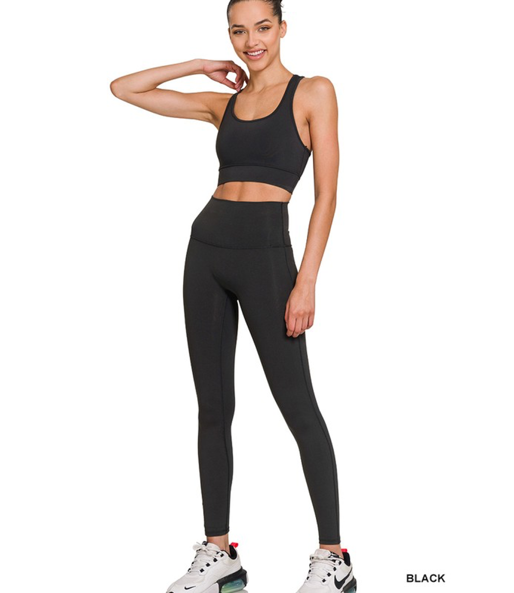 Athletic Racer Back Tank Top - Black