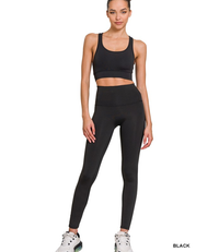 Athletic Racer Back Tank Top - Black